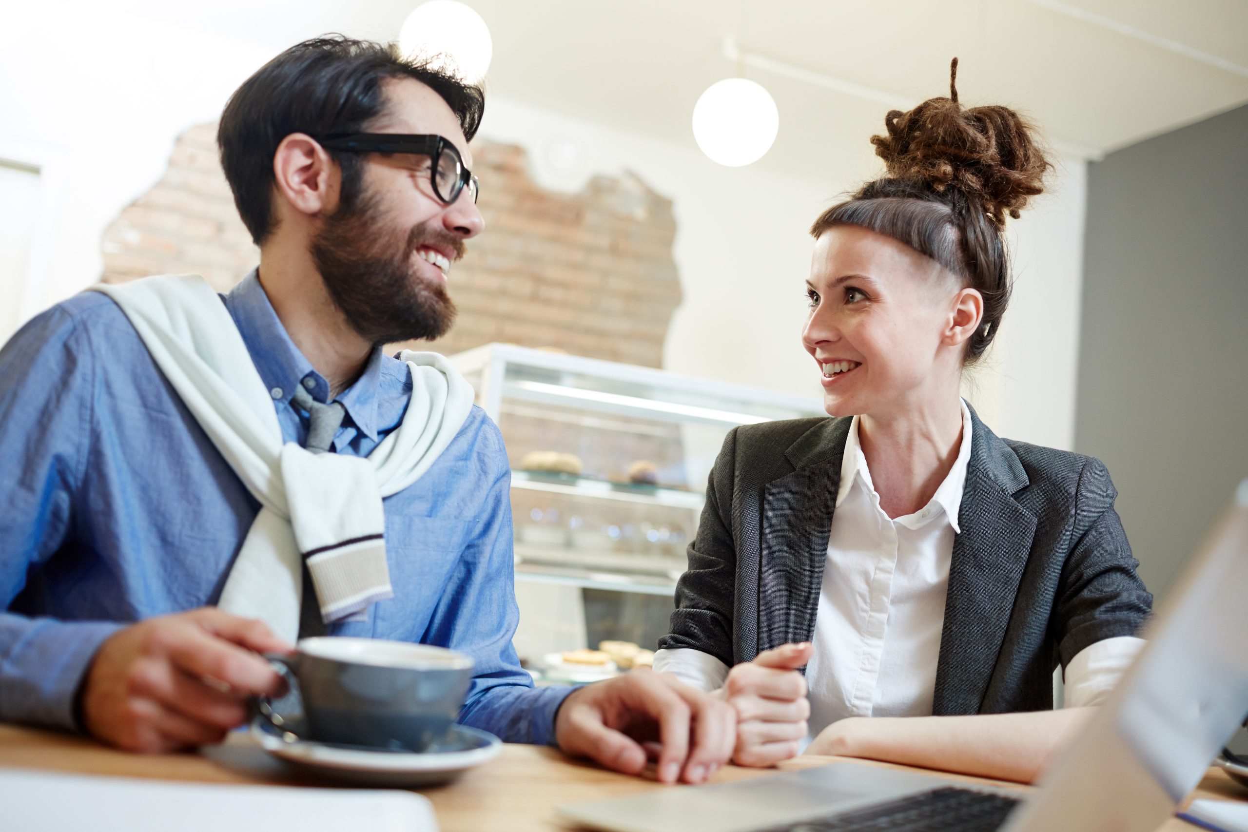 Working conversation conversation at work between man and woman