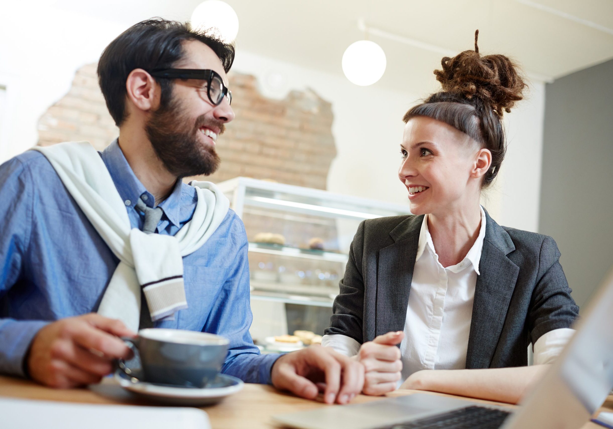 Working conversation conversation at work between man and woman